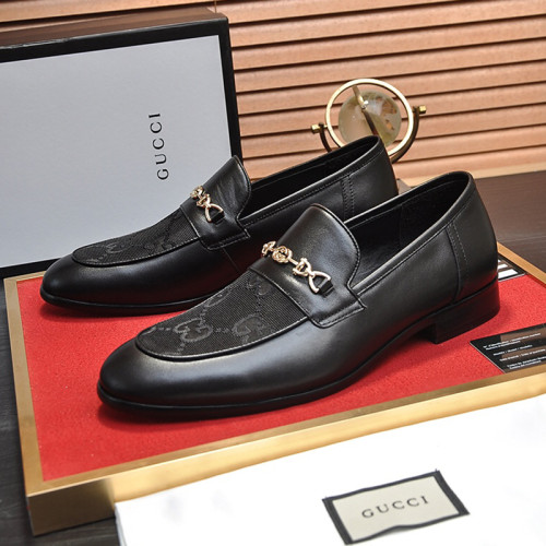 Gucci Mens Shoes Leather Design Luxury Brand Business Dress Shoes for Men with Original Box