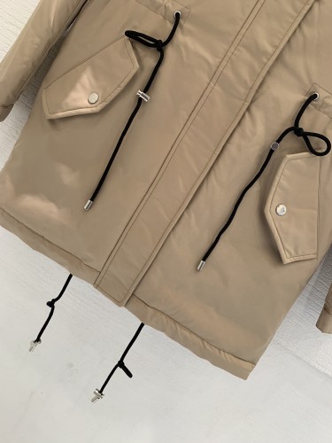 Prada Design Womens Cardamine Winter Windprood Down Jackets Keep Warm 90% White Duck Down