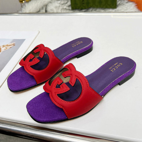 Gucci Womens Shoes Slippers Gucci WOMEN'S INTERLOCKING G CUT-OUT SANDAL Luxury Brand with Original Box 694451 US000 2535  