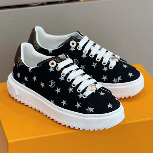 Louis Vuitton Women Shoes Sneakers Lace-Up Luxury Brand Fashion TIME OUT SNEAKER with Original Box 1AADMG