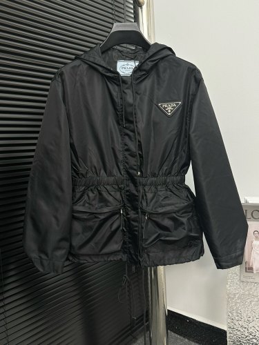 Prada Womens Trench Coat Jacket Luxury Brand Womens Jackets Top Quality   