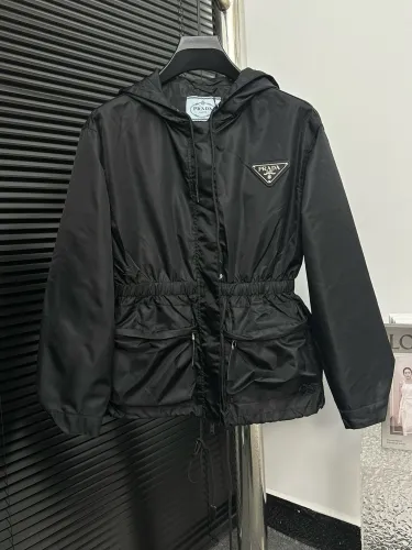 Prada Womens Trench Coat Jacket Luxury Brand Womens Jackets Top Quality   
