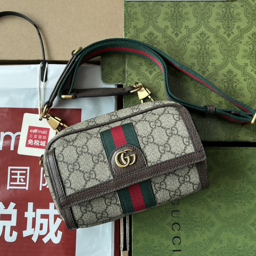 Gucci Mens Womens Bags Shoulder Bag Luxury Brand Ophidia GG mini bag in beige and ebony Supreme 746308 2ZGMN 4056  