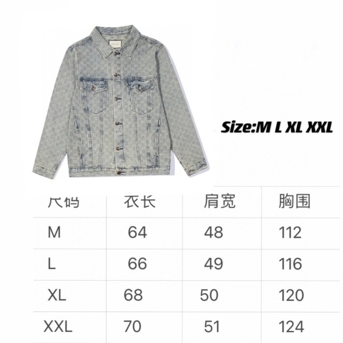 Gucci Men Womens Jackets Coat Luxury Brand Mens Denim Jacket Top Quality   