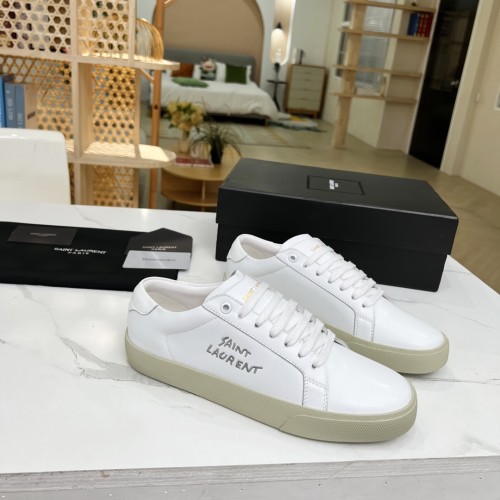 Yves Saint Laurent YSL Women Shoes Casual Luxury Brand COURT CLASSIC SL/06 EMBROIDERED SNEAKERS IN LEATHER with Original Box 61064908G109061