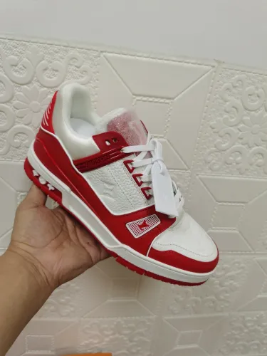 Louis Vuitton Mens Shoes Fashion Sneakers Design Luxury Brand LV TRAINER SNEAKER Mix of materials with Original Box 1A9JI9