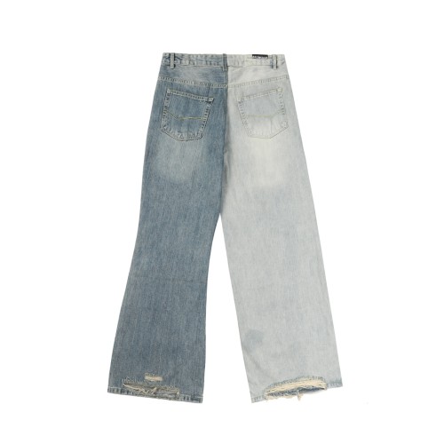 Balenciaga Luxury Brand Women Mens Pant Jeans FIFTY-FIFTY PANTS IN BLUE 793766TQW752664 with Original Box   