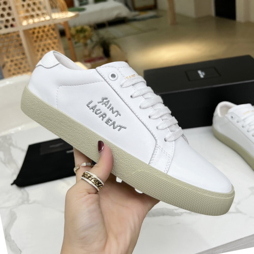 Yves Saint Laurent YSL Women Shoes Casual Luxury Brand COURT CLASSIC SL/06 EMBROIDERED SNEAKERS IN LEATHER with Original Box 61064908G109061