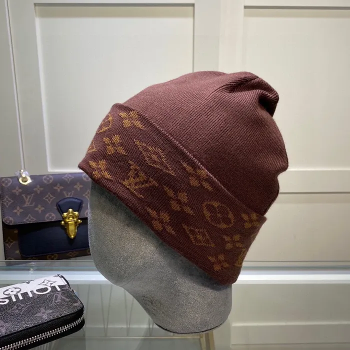 Louis Vuitton Womens Mens Cap Knit Hat Luxury Brand with Original Box  