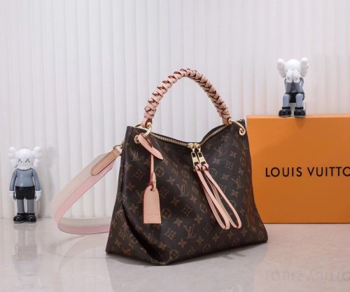 Louis Vuitton Womens Shoulder Bags Handbags Luxury Brand Fashion BEAUBOURG HOBO MM Mahina perforated calf leather M55090