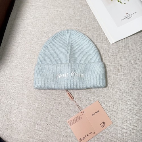 Miumiu Womens Cap Knit Hat Luxury Brand with Original Box  