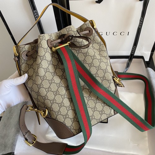 Gucci Womens Mens Bags Backpacks Luxury Brand GG Neo Vintage GG Supreme backpack with Original Box ‎473875 K9RHT 8856