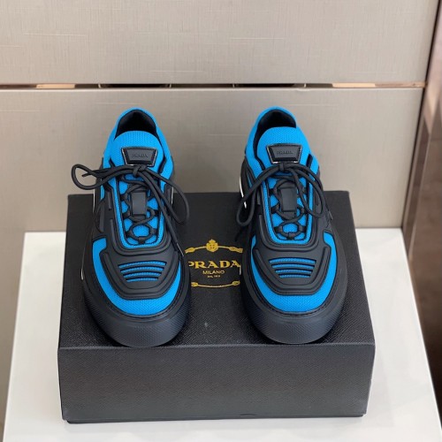 Prada Mens Shoes Casual Luxury Brand Breathable Sneakers with Original Box Thunder Sneaker