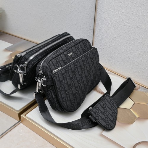 Dior Womens Mens Bag Saddle Bag Luxury Brand DIOR HIT THE ROAD BAG WITH STRAP with Original Box  