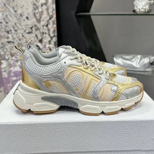 Dior Womens Shoes Sneakers Casual Luxury Brand Dior Chrono Sneaker Beige Mesh with Gold-Tone and Silver-Tone Laminated Leather-Effect Panels with Original Box KCK414TRL_S49G whatsapp 