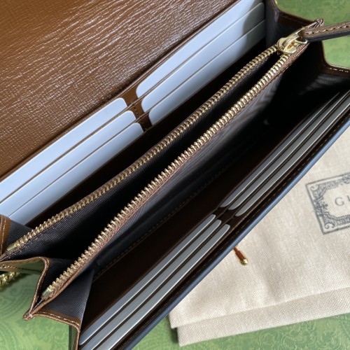 Gucci Womens Mens Bags Wallets Luxury Brand Gucci Jackie 1961 chain wallet with Original Box 652681 HUHHG 8565