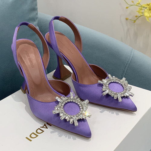 Amina Muaddi Womens Shoes Sandals Slippers Luxury Brand Fashion Pumps for Women with Original Box 9cm Heel