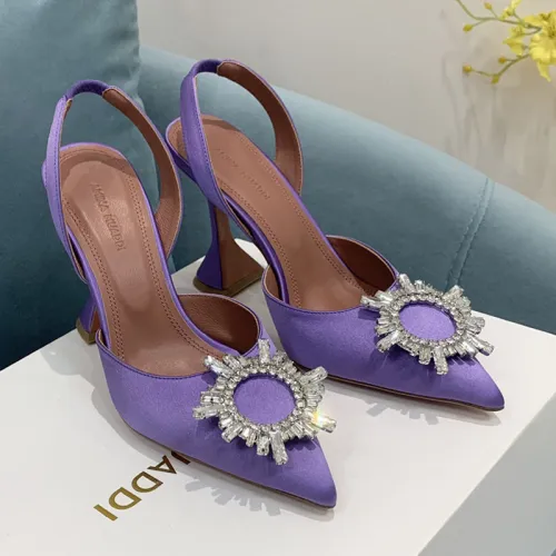 Amina Muaddi Womens Shoes Sandals Slippers Luxury Brand Fashion Pumps for Women with Original Box 9cm Heel