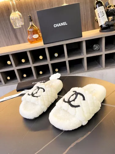Chanel Womens Shoes Slippers Luxury Brand Winter Plus Velvet Design with Original Box