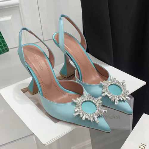 Amina Muaddi Womens Shoes Sandals Slippers Luxury Brand Fashion Pumps for Women with Original Box 9cm Heel