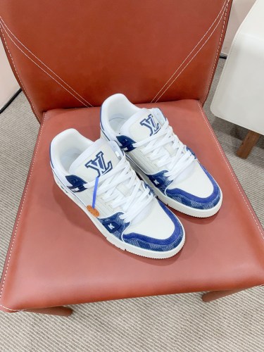 Louis Vuitton Mens Shoes Fashion Sneakers Design Luxury Brand LV TRAINER SNEAKER 1ABLVV Mix of materials with Original Box 1ABLUR  