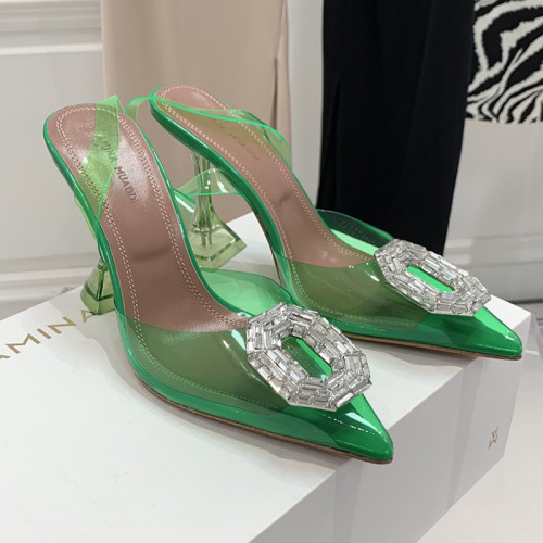 Amina Muaddi Womens Shoes Sandals Slippers Luxury Brand Fashion Pumps for Women with Original Box 9cm Heel