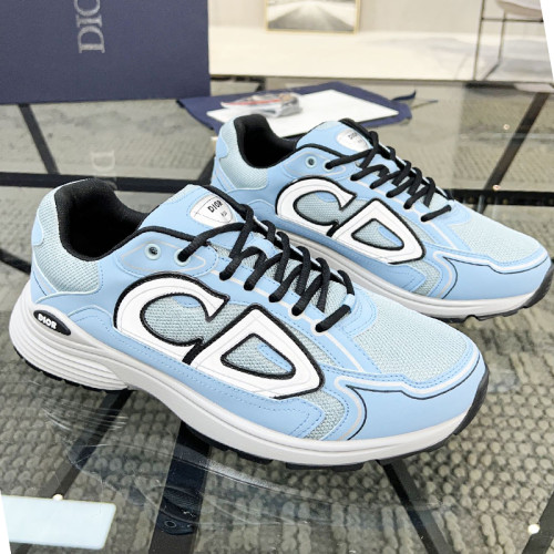 Dior Mens Shoes Sneakers Luxury Brand B30 SNEAKER Blue Mesh and Technical Fabric with Original Box 3SN279ZRD_H568