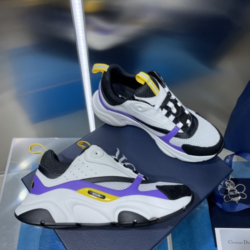Dior Mens Shoes Sneakers Luxury Brand Breathable Design B22 SNEAKER Mesh with Smooth Calfskin with Original Box 3SN231YXX_H861
