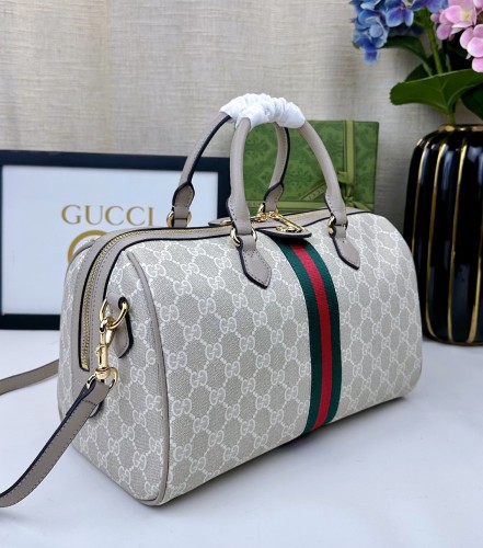 Gucci Womens Bags Handbags Shoulder Messenger Bags Luxury Brand Ophidia medium top handle bag in beige with Original Box 77206596IWG8745