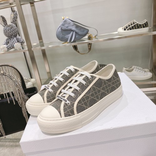 Dior Womens Shoes Fashion Sneakers WALK'N'DIOR SNEAKER Cotton Canvas Luxury Brand with Original Box Whatsapp 