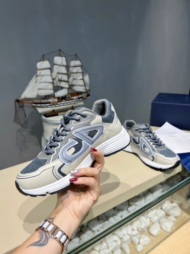 Dior Mens Shoes Sneakers Luxury Brand B30 SNEAKER Mesh and Technical Fabric with Original Box 3SN279ZRA_H840