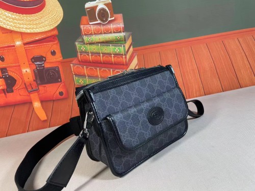 Gucci Womens Mens Bags Crossbody Shoulder Messenger Bags Luxury Brand Messenger bag with Interlocking G in black GG Supreme 674164 92THN 1000 with Original Box