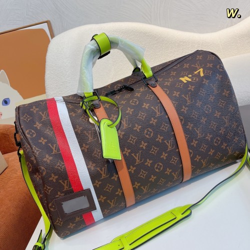 Louis Vuitton Womens and Mens Unisex Bags Luxury Brand LV Keepall Bandoulière 50 Fashion Design Travel Bag