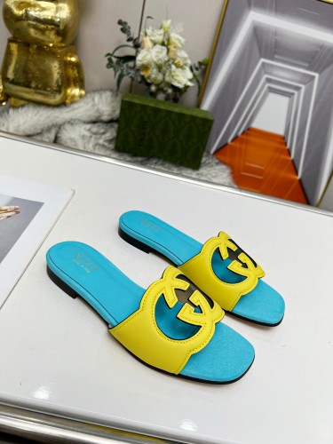 Gucci Womens Shoes Slippers Gucci WOMEN'S INTERLOCKING G CUT-OUT SANDAL Luxury Brand with Original Box 694451 US000 2535  