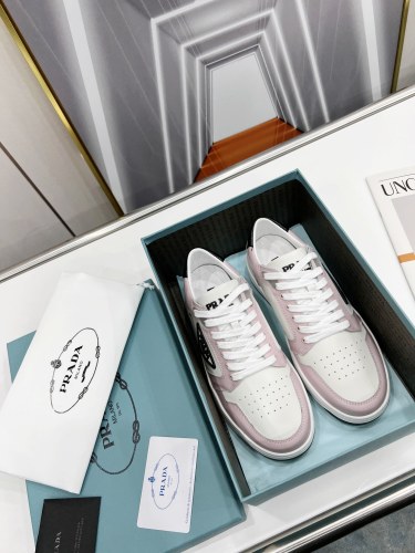 Prada Mens Shoes Casual Luxury Brand Breathable Sneakers with Original Box Downtown leather sneakers 2EE364_3LKG_F0964