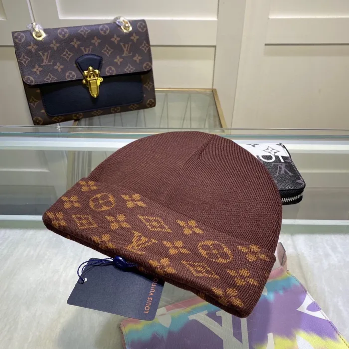 Louis Vuitton Womens Mens Cap Knit Hat Luxury Brand with Original Box  