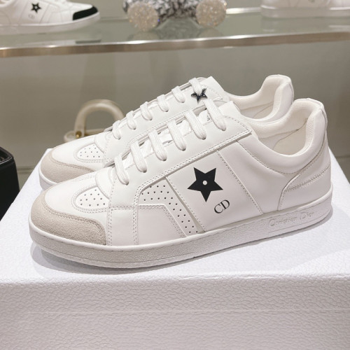 Dior Womens Shoes Sneakers Casual Luxury Brand Dior Star Sneaker White Calfskin and Suede with Original Box KCK361CLD_S19W