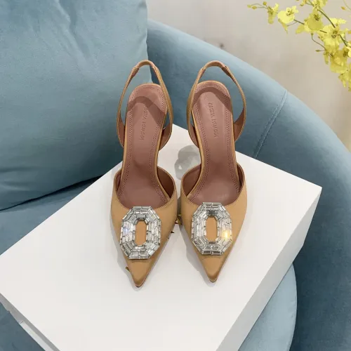 Amina Muaddi Womens Shoes Sandals Slippers Luxury Brand Fashion Pumps for Women with Original Box 9cm Heel
