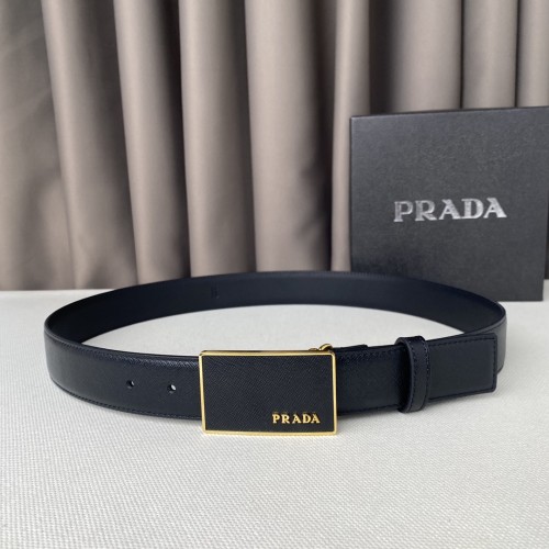 Prada Mens Belt Luxury Brand Fashion Men Belts with Original Box Saffiano Leather Belt