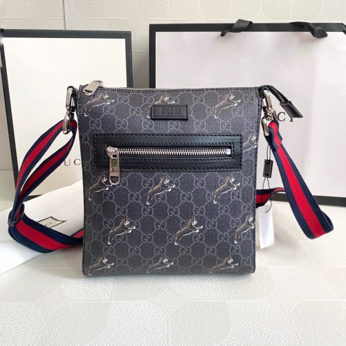Gucci Mens Messenger Shoulder Bags Luxury Brand Fashion Bags GG Black Messenger Bag 523599  