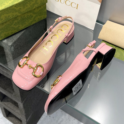 Gucci Womens Shoes Pumps Luxury Brand Women's Low-Heel Pump With Horsebit In Leather 2.5cm Heel with Original Box 694855 BNC00 5815