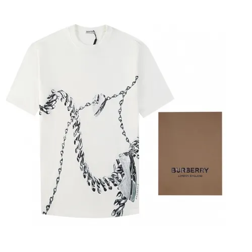Burberry Luxury Brand Women Mens Short Sleeve T-Shirt Shield Hardware Cotton T-shirt   