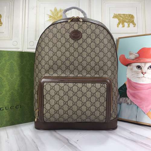 Gucci Womens Bags Backpacks Luxury Brand Backpack with Interlocking G in beige and ebony Supreme