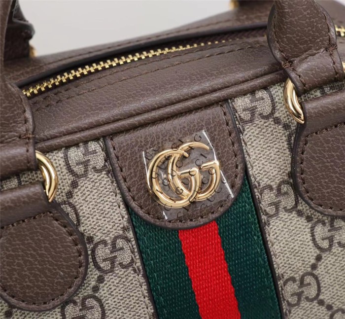 Gucci Womens Bags Shoulder HandBags Luxury Brand Gucci Ophidia mini GG top handle bag with Interlocking G with Original Box 724606 9C2SG 8746