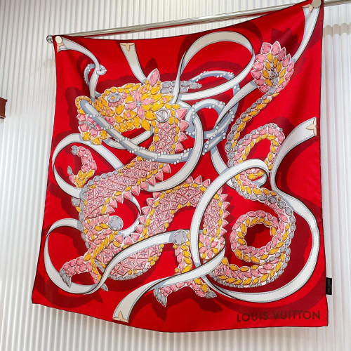 Louis Vuitton Scarves Womens Fashion Scarf Precious Dragon Silk Square 90 M79165 with Original Box   