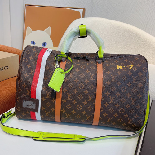 Louis Vuitton Womens and Mens Unisex Bags Luxury Brand LV Keepall Bandoulière 50 Fashion Design Travel Bag