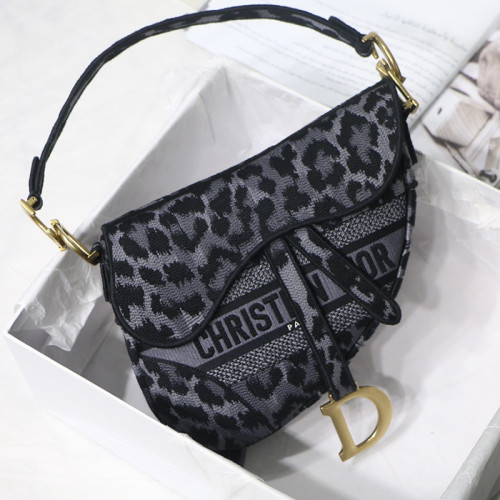 Dior Womens Mens Bag Saddle Bag Luxury Brand Design Fashion Type Shoulder Bags SADDLE BAG Gray Mizza Embroidery with Original Box M0446CRHM_M842