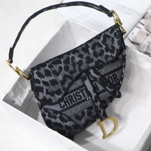 Dior Womens Mens Bag Saddle Bag Luxury Brand Design Fashion Type Shoulder Bags SADDLE BAG Gray Mizza Embroidery with Original Box M0446CRHM_M842