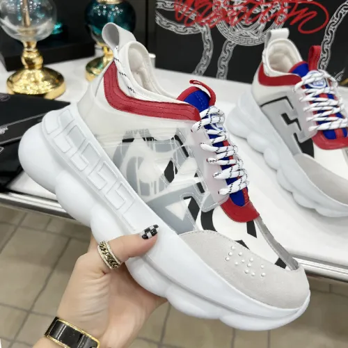 Versace Men Shoes Fashion Sneakers Luxury Brand with Original Box Top Quality Breathable Mens Sneakers Chain Reaction Multi-Color Rubber Suede  