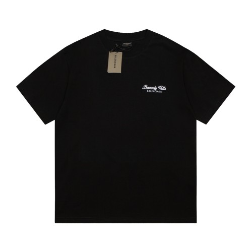 Balenciaga Luxury Brand Women Mens Short Sleeve T-Shirt BEVERLY HILLS T-SHIRT MEDIUM FIT IN BLACK   
